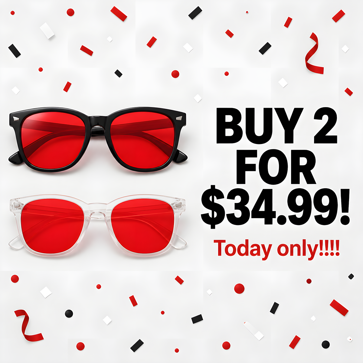 Purpolize Red Lens Anti Blue Light Glasses